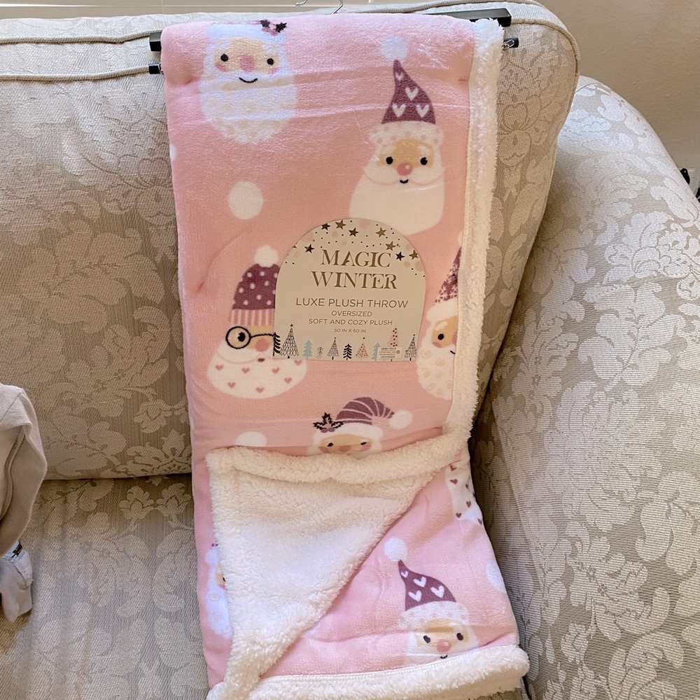 Pink Plush Holiday Throw